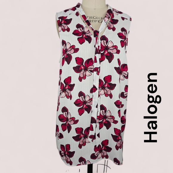Halogen Tops - Halogen Stylish Floral Sleeveless Blouse XL